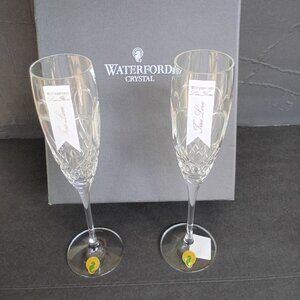 Waterford Crystal True Love Forever Champagne Toasting Flutes, Pair NEW IN BOX